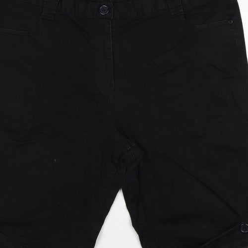 Glamorosa Women’s Black UK 24 Plus Bermuda Shorts Button Cuffs