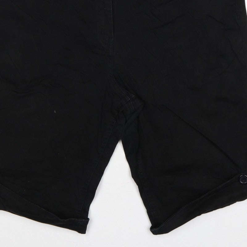Glamorosa Women’s Black UK 24 Plus Bermuda Shorts Button Cuffs