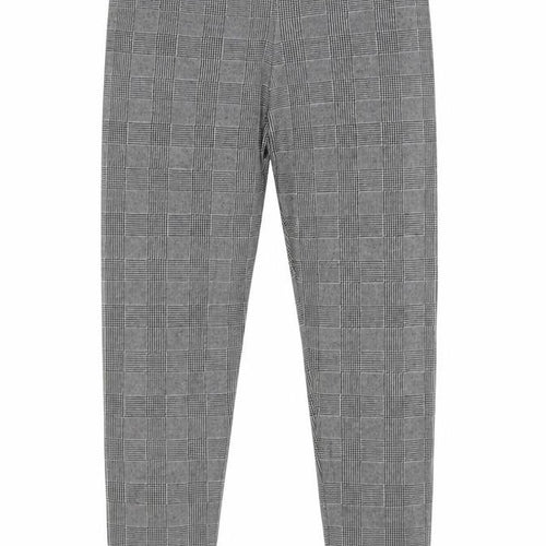 Zara Basic Women Grey Check Stretch Leggings UK 14 XL