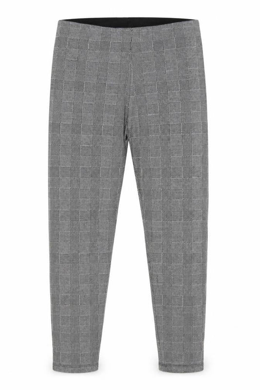 Zara Basic Women Grey Check Stretch Leggings UK 14 XL