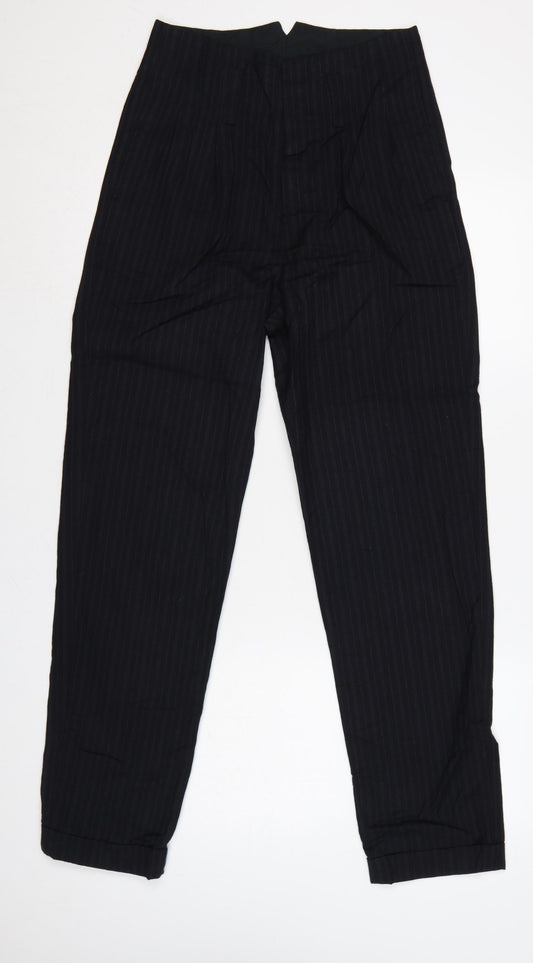 Margaret Howell Women’s Black Pinstripe Wool Trousers UK 8 Tapered