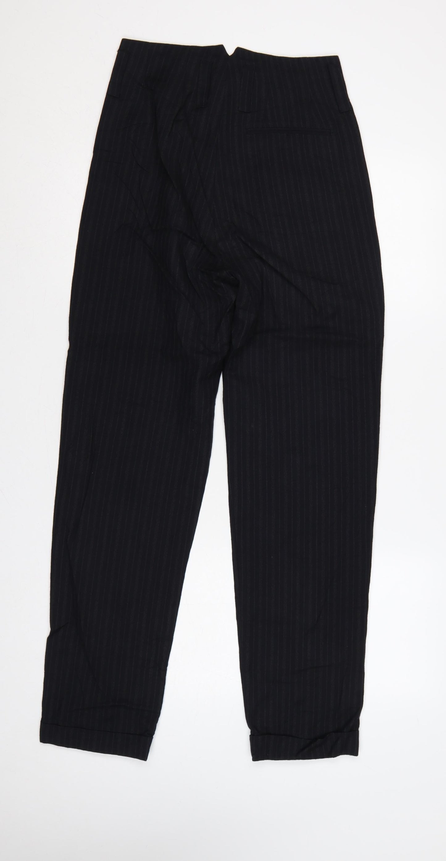 Margaret Howell Women’s Black Pinstripe Wool Trousers UK 8 Tapered