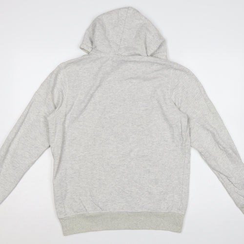 Jack & Jones Men’s Grey M Pullover Hoodie Graphic Print Pouch Pocket