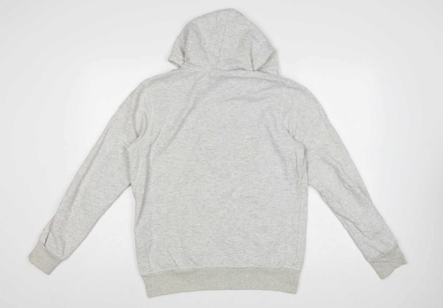 Jack & Jones Men’s Grey M Pullover Hoodie Graphic Print Pouch Pocket