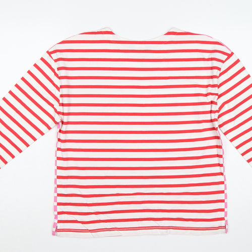 Marks and Spencer Women Multicoloured UK 14 Striped Long Sleeve T-Shirt