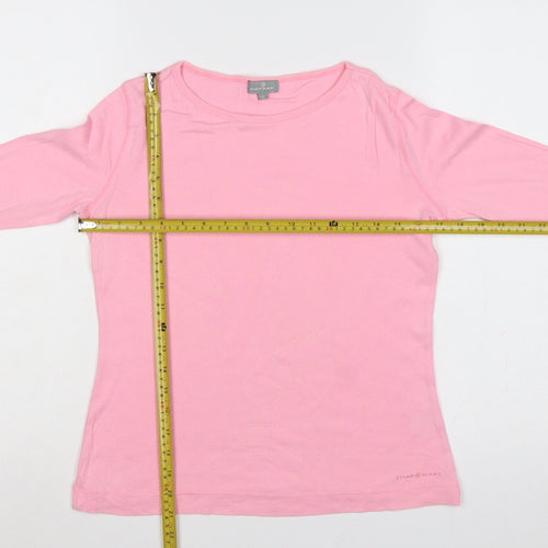 Naf Naf Women Pink L Basic Crew Neck Long Sleeve Jersey T-Shirt