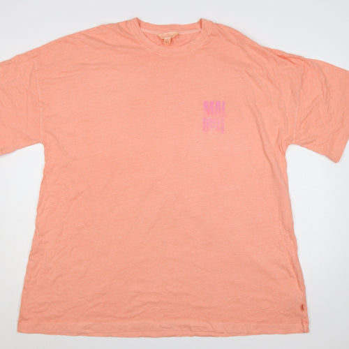 Marks and Spencer Women Orange L Malibu California Cotton T-Shirt