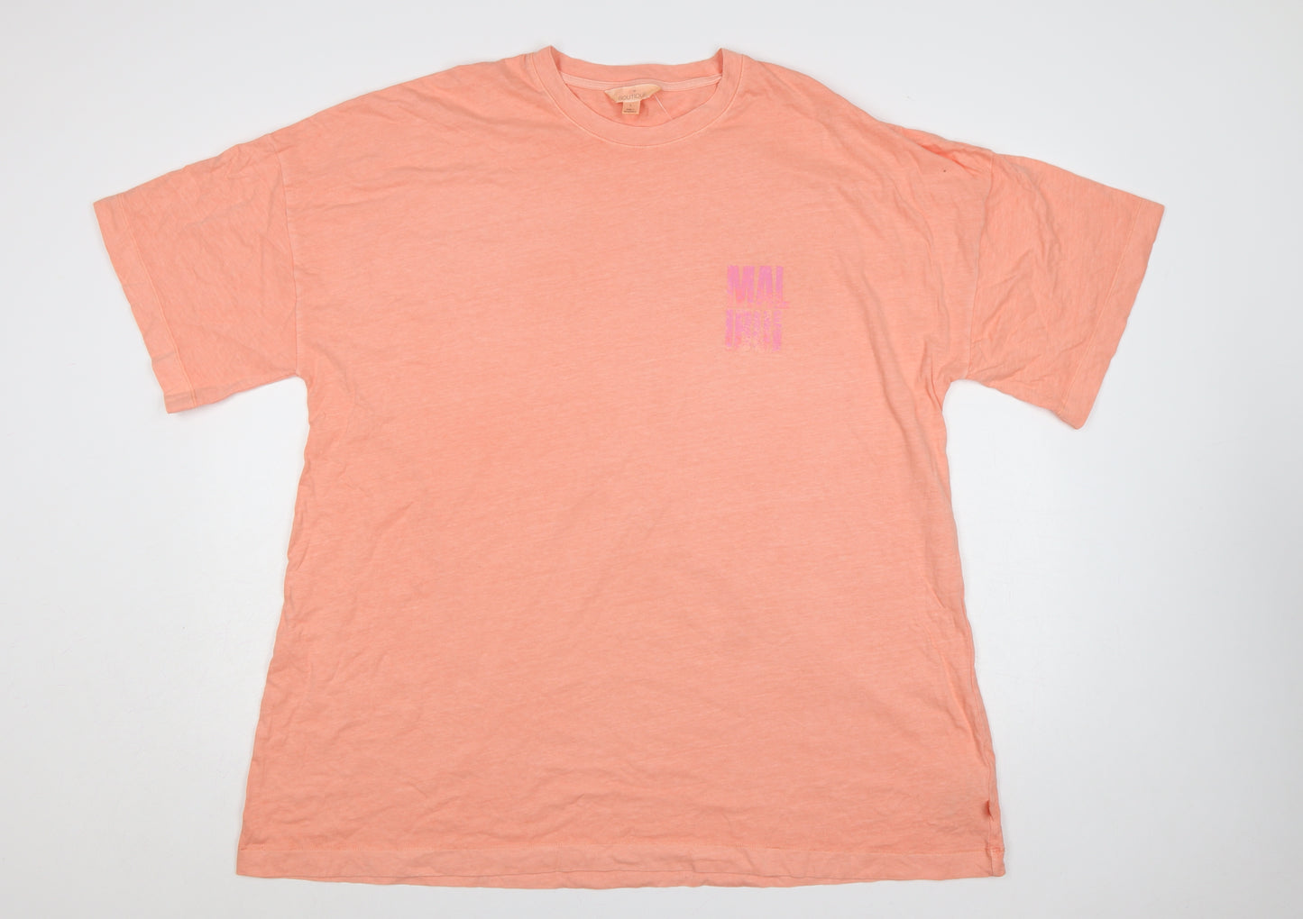 Marks and Spencer Women Orange L Malibu California Cotton T-Shirt