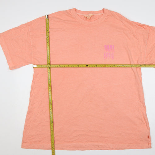 Marks and Spencer Women Orange L Malibu California Cotton T-Shirt