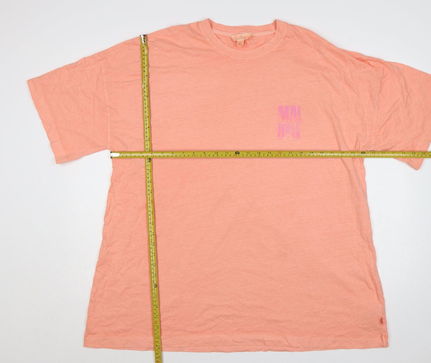 Marks and Spencer Women Orange L Malibu California Cotton T-Shirt