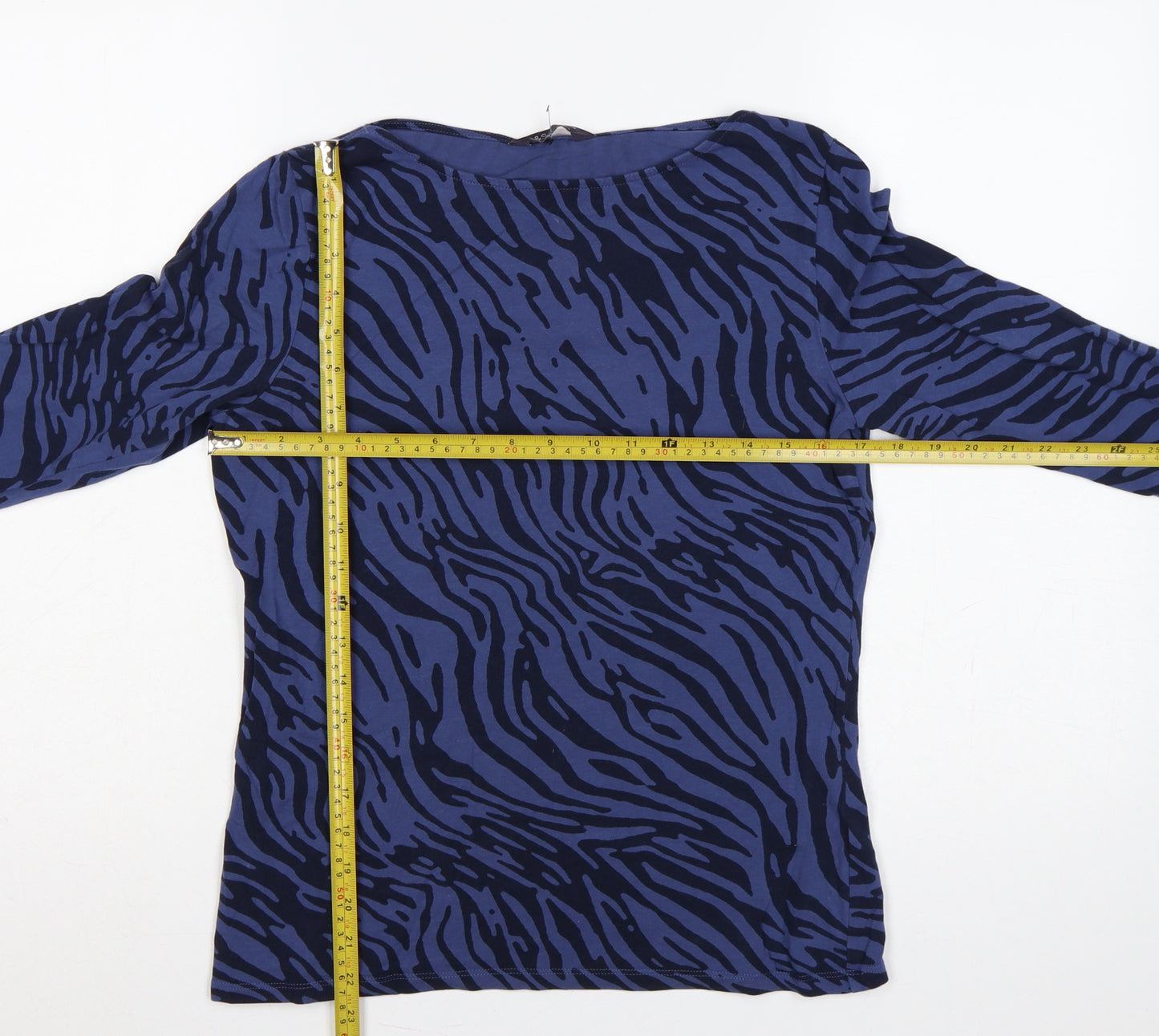 Marks and Spencer Women’s Blue Zebra Print Size 14 3/4 Sleeve Jersey Top