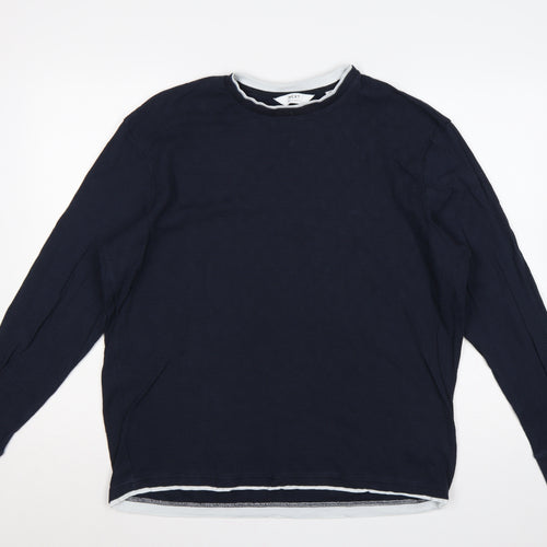 Next Men's Blue M Regular Fit Long Sleeve Crew Neck Layered T-Shirt