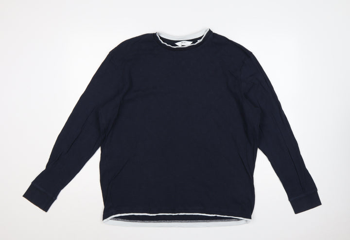Next Men's Blue M Regular Fit Long Sleeve Crew Neck Layered T-Shirt
