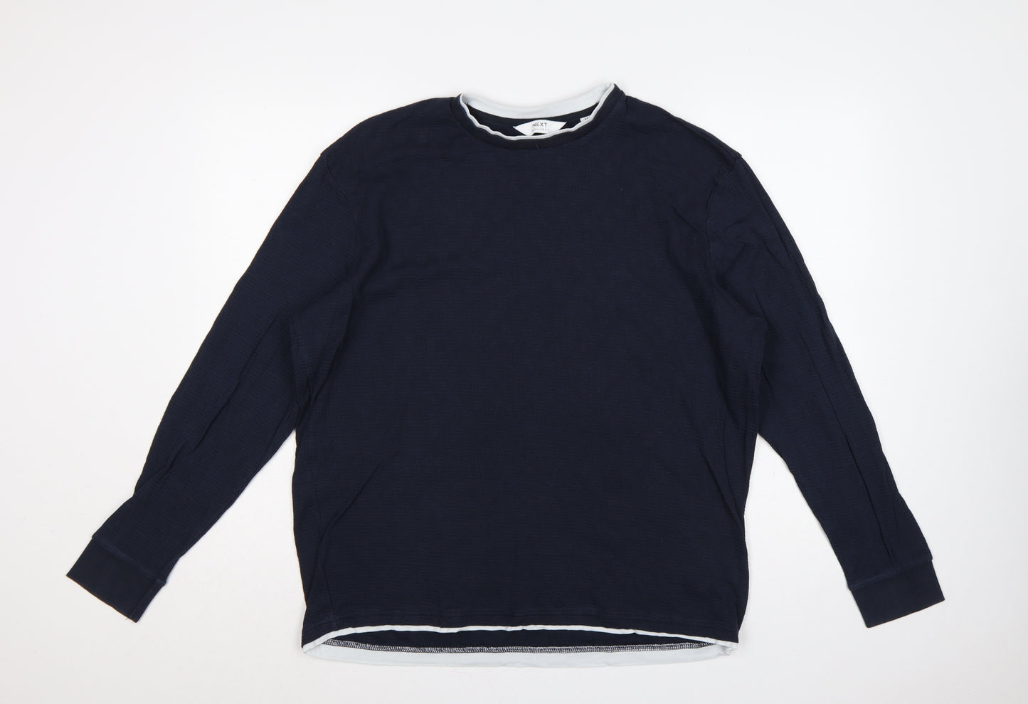 Next Men's Blue M Regular Fit Long Sleeve Crew Neck Layered T-Shirt