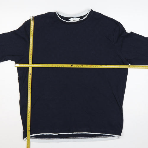 Next Men's Blue M Regular Fit Long Sleeve Crew Neck Layered T-Shirt