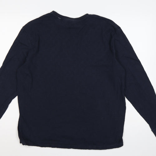 Next Men's Blue M Regular Fit Long Sleeve Crew Neck Layered T-Shirt