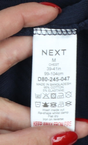 Next Men's Blue M Regular Fit Long Sleeve Crew Neck Layered T-Shirt