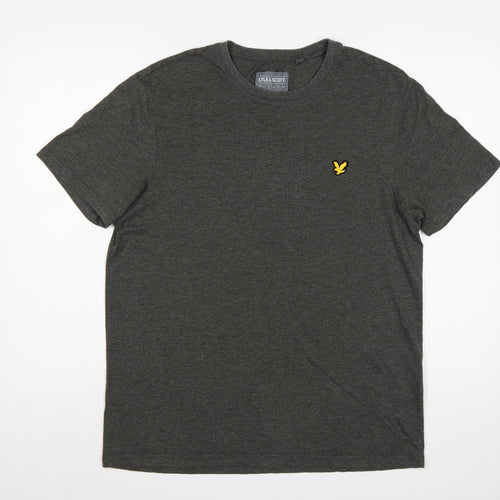Lyle & Scott Men's Grey L Crew Neck Short Sleeve Logo T-Shirt
