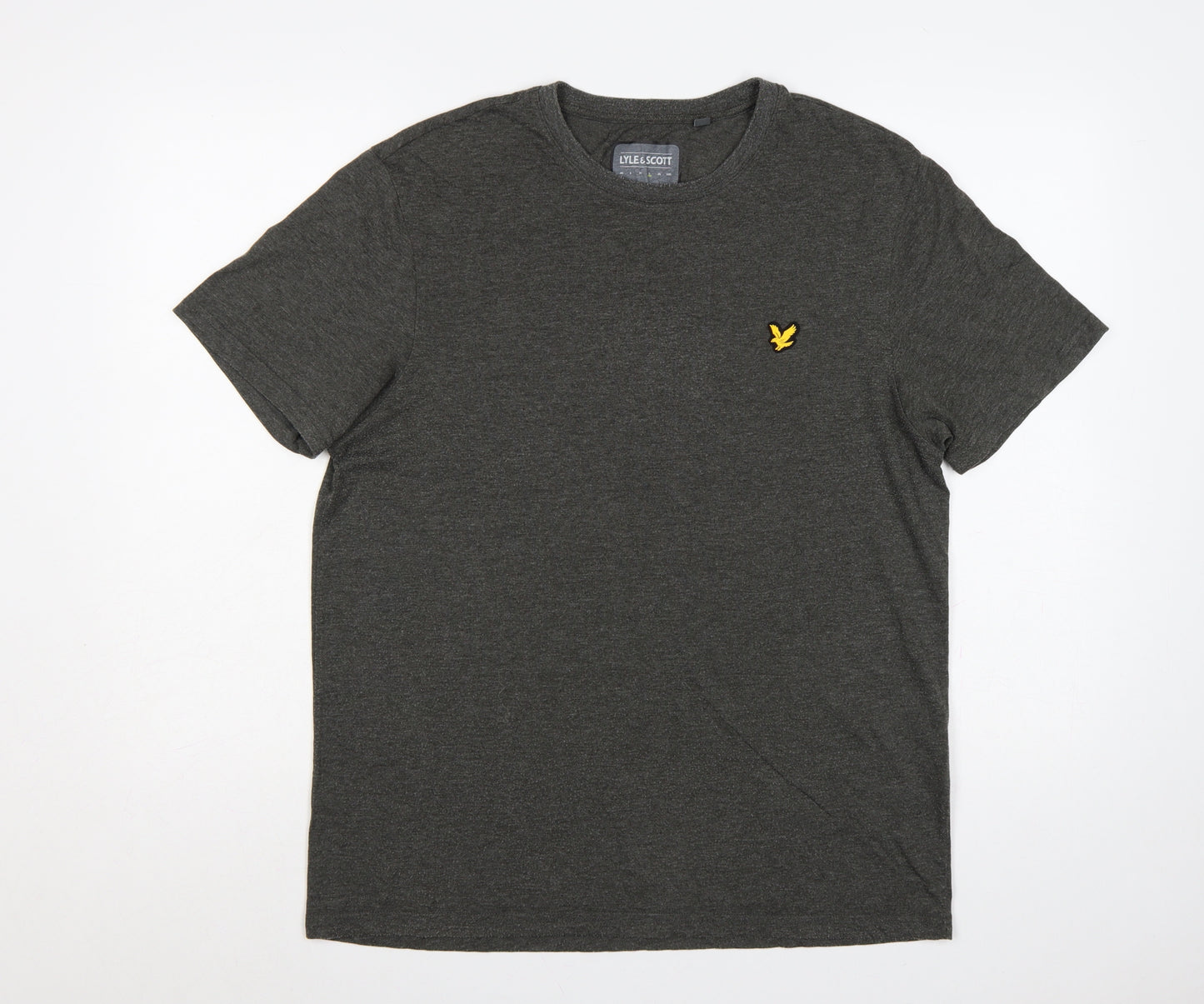 Lyle & Scott Men's Grey L Crew Neck Short Sleeve Logo T-Shirt