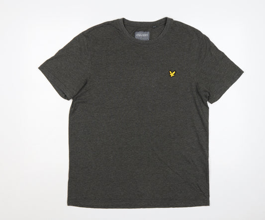 Lyle & Scott Men's Grey L Crew Neck Short Sleeve Logo T-Shirt