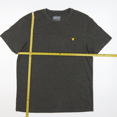 Lyle & Scott Men's Grey L Crew Neck Short Sleeve Logo T-Shirt