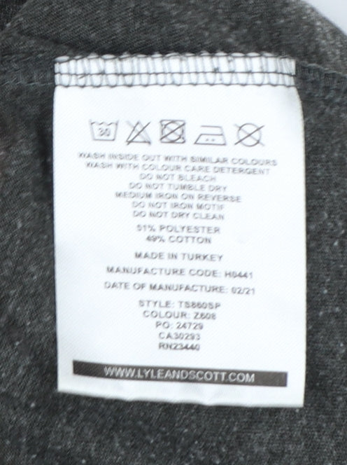 Lyle & Scott Men's Grey L Crew Neck Short Sleeve Logo T-Shirt