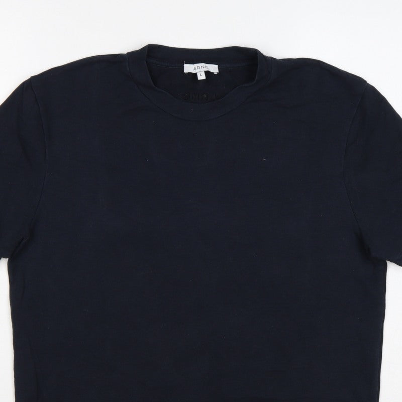 ARNE Men’s Black L Crew Neck Short Sleeve Logo T-Shirt