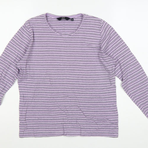 Isle Essentials Women’s Purple Stripe Cotton Jersey Top UK 14-16