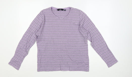 Isle Essentials Women’s Purple Stripe Cotton Jersey Top UK 14-16