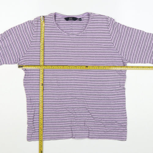 Isle Essentials Women’s Purple Stripe Cotton Jersey Top UK 14-16