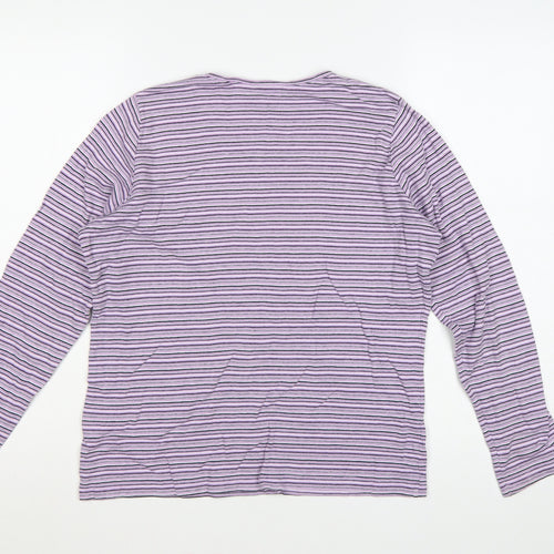 Isle Essentials Women’s Purple Stripe Cotton Jersey Top UK 14-16
