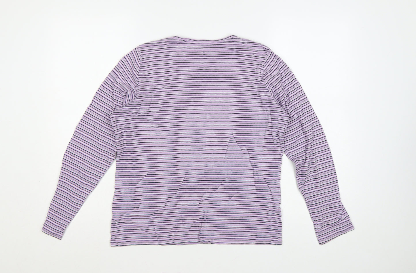 Isle Essentials Women’s Purple Stripe Cotton Jersey Top UK 14-16