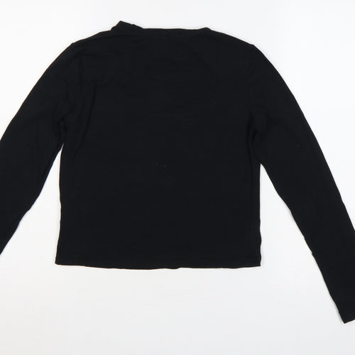 H&M Divided Women Black M Vampire Lips Graphic Long Sleeve T-Shirt