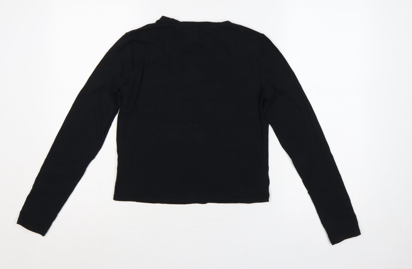 H&M Divided Women Black M Vampire Lips Graphic Long Sleeve T-Shirt