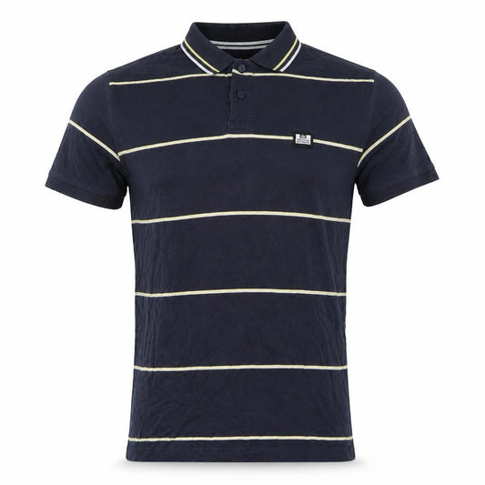 Weekend Offender Men’s Blue Striped Cotton Polo Shirt Small S