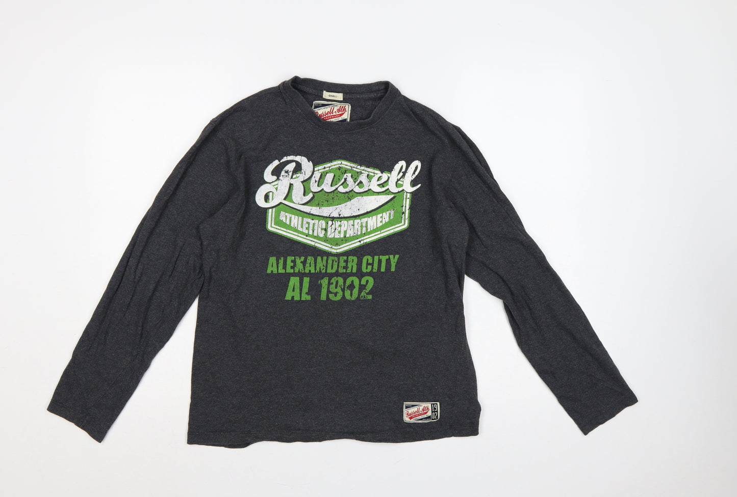 Russell Athletic Unisex Adults Grey S Long Sleeve Graphic T-Shirt