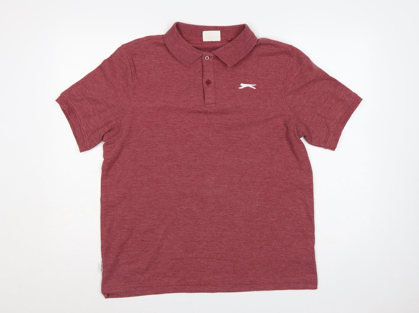 Slazenger Mens Red M Short Sleeve Logo Sports Polo Shirt