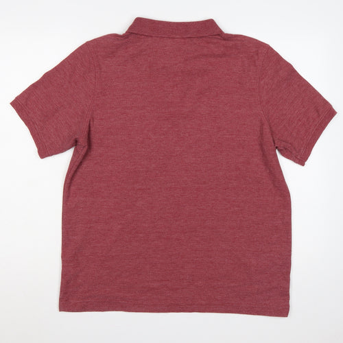 Slazenger Mens Red M Short Sleeve Logo Sports Polo Shirt