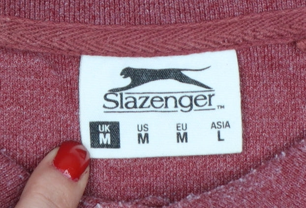 Slazenger Mens Red M Short Sleeve Logo Sports Polo Shirt