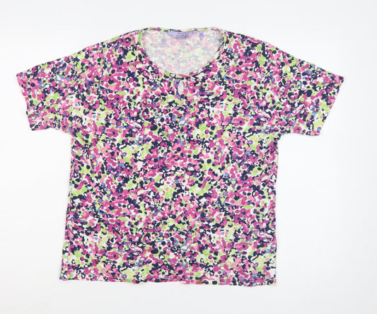 Honor Millburn Women’s Multicoloured Floral Cotton T-Shirt UK 14