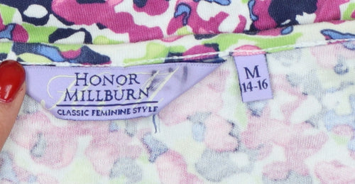 Honor Millburn Women’s Multicoloured Floral Cotton T-Shirt UK 14