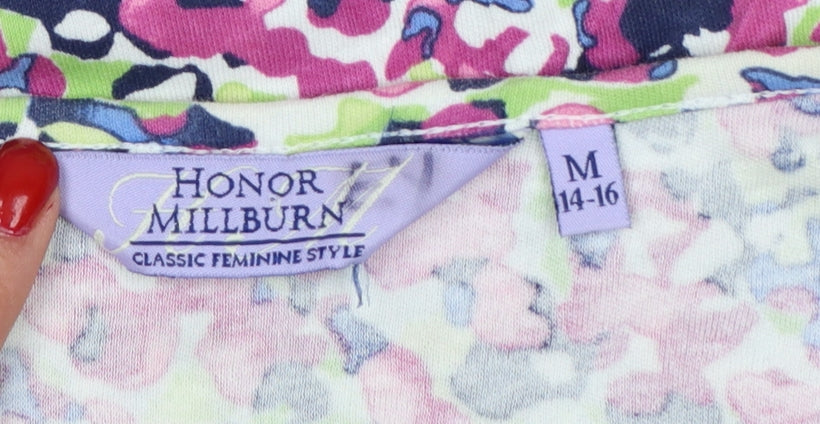 Honor Millburn Women’s Multicoloured Floral Cotton T-Shirt UK 14