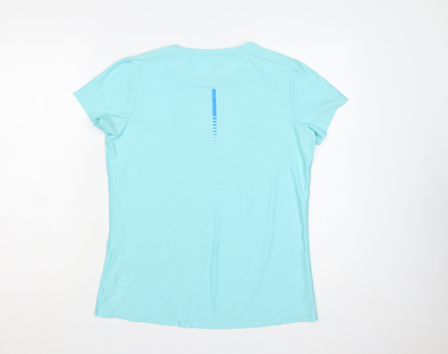 Asics Women Blue M Athletic Motion Dry Reflective Running T-Shirt