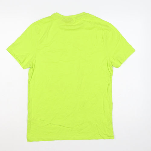 Primark Men's Green S Rick and Morty Graphic Print Crew Neck T-Shirt