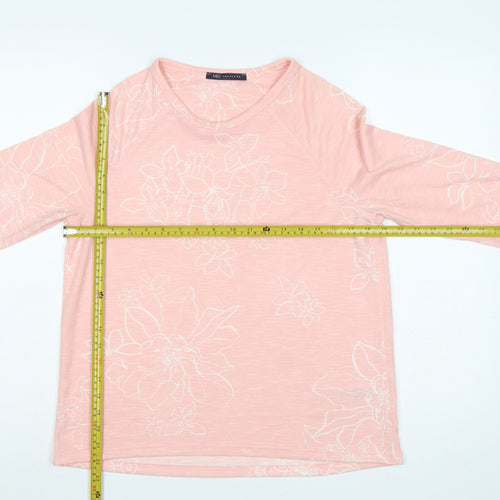 Marks and Spencer Women Pink UK 12 Floral Jersey Long Sleeve T-Shirt