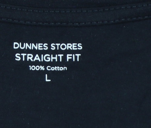 Dunnes Stores Women Black L Floral Bonjour Madame Cotton T-Shirt