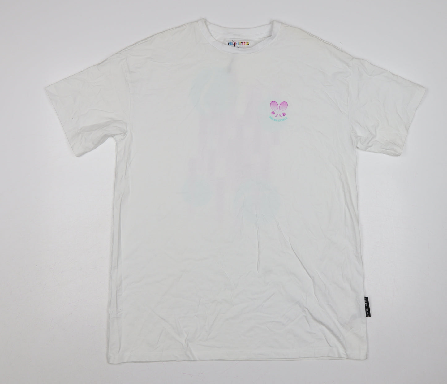 Helen Steele Women White M Graphic Sports T-Shirt Short Sleeve