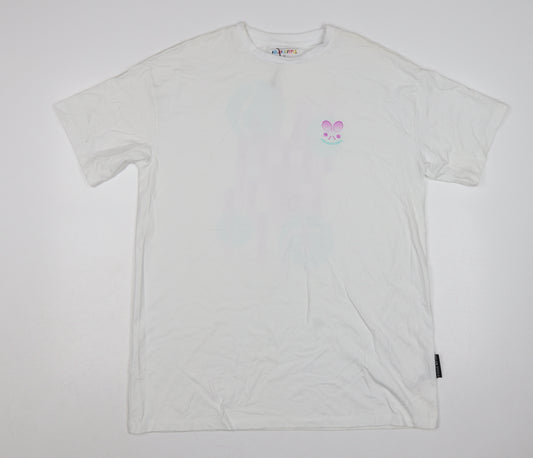Helen Steele Women White M Graphic Sports T-Shirt Short Sleeve