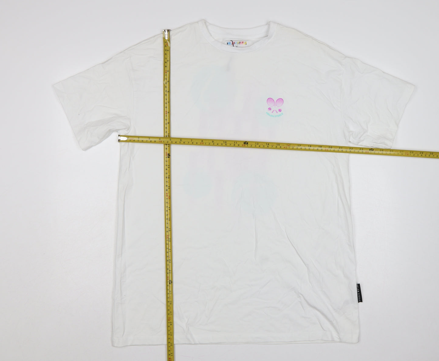 Helen Steele Women White M Graphic Sports T-Shirt Short Sleeve