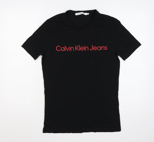 Calvin Klein Jeans Men's Black M Logo Graphic Crew Neck Short Sleeve T-Shirt